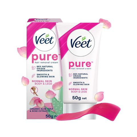 veet Veet 50gm Hair Removal Cream Normal Skin for Body & Legs, Freshest Smell with Organic Aelo Vera and Rose Extract - Image 1